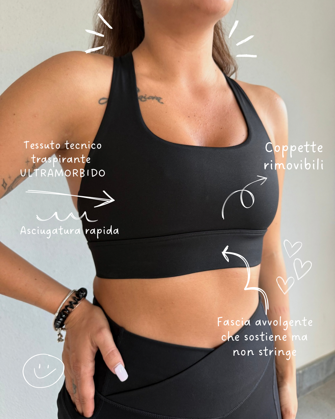 Reggiseno Sportivo "Total Black"