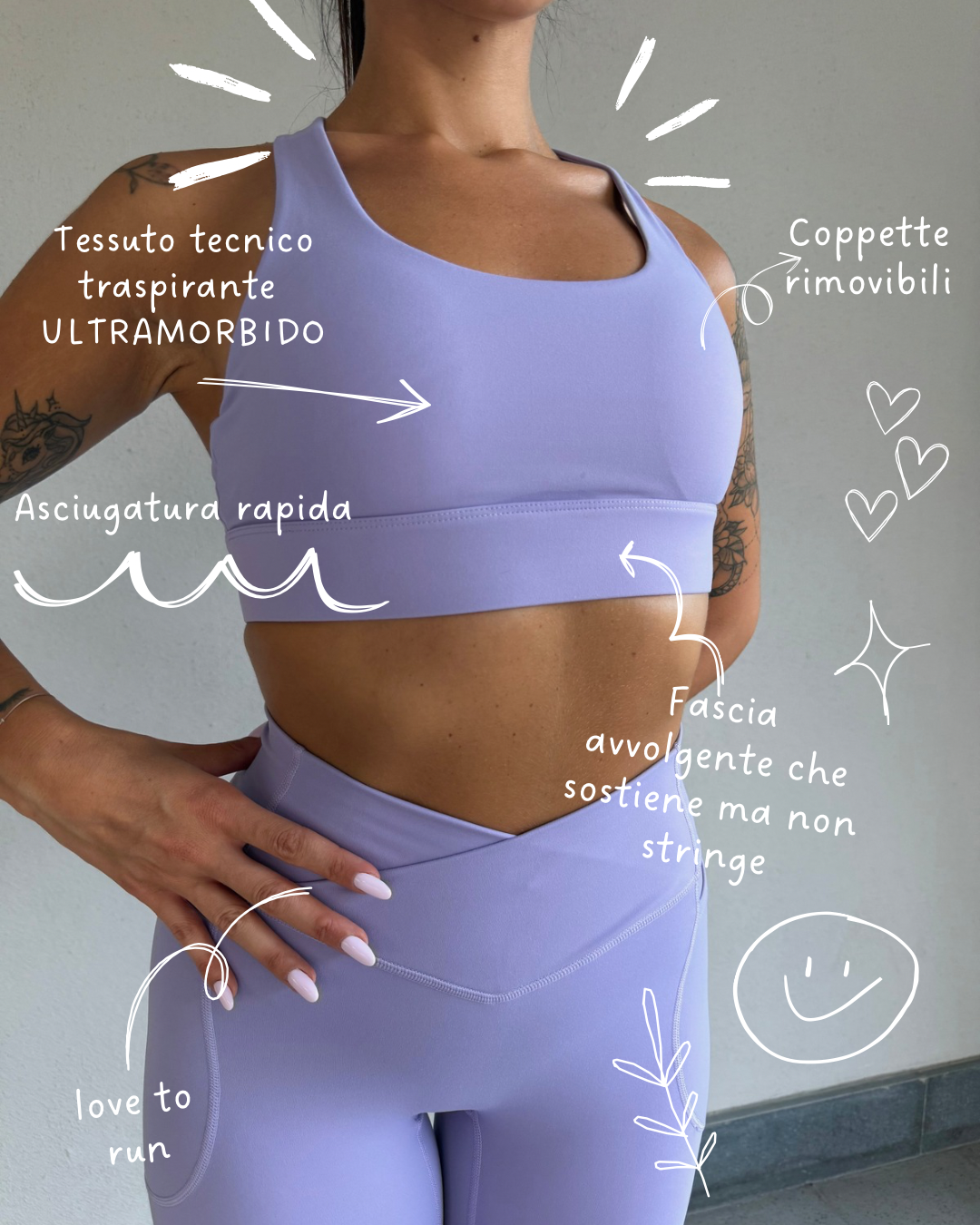 Reggiseno Sportivo "Lilla Unicorno"